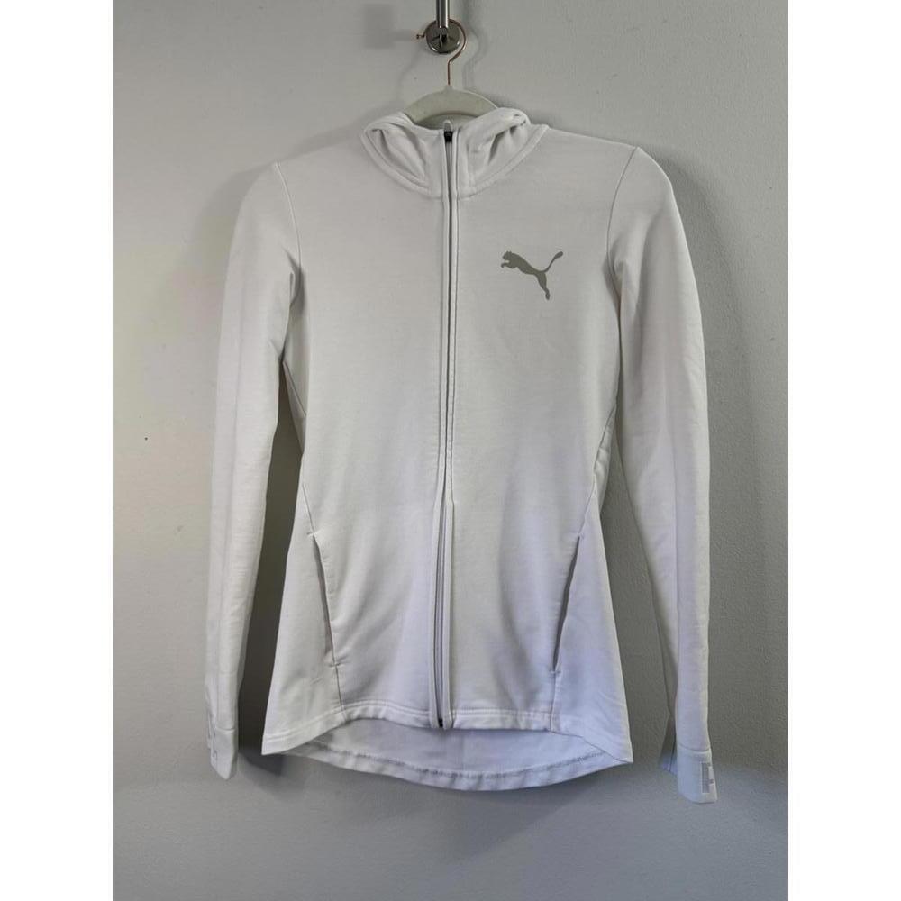 PUMA White Full-Zip Hoodie Women’s Small Performance Jacket